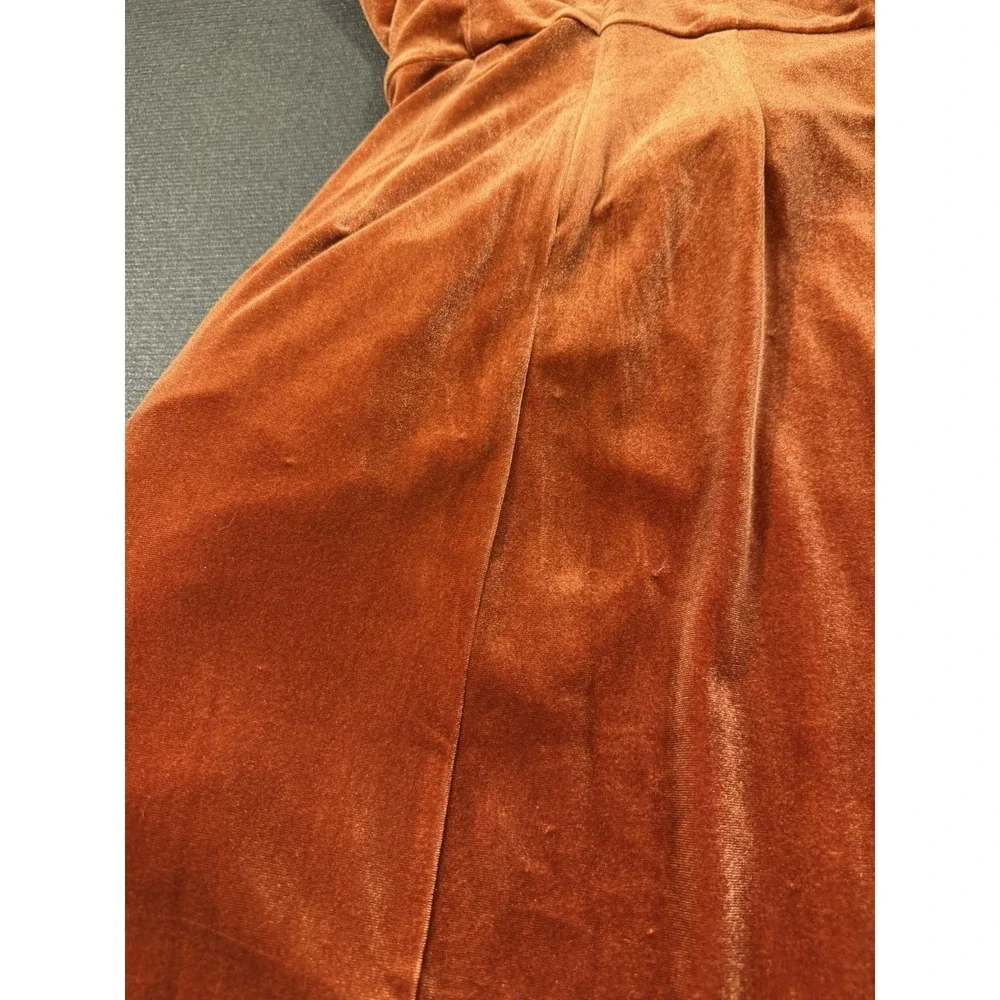 JessaKae Orange Small‎  Velvet Velour Wonder Long Sleeve Midi Dress Whimsigoth